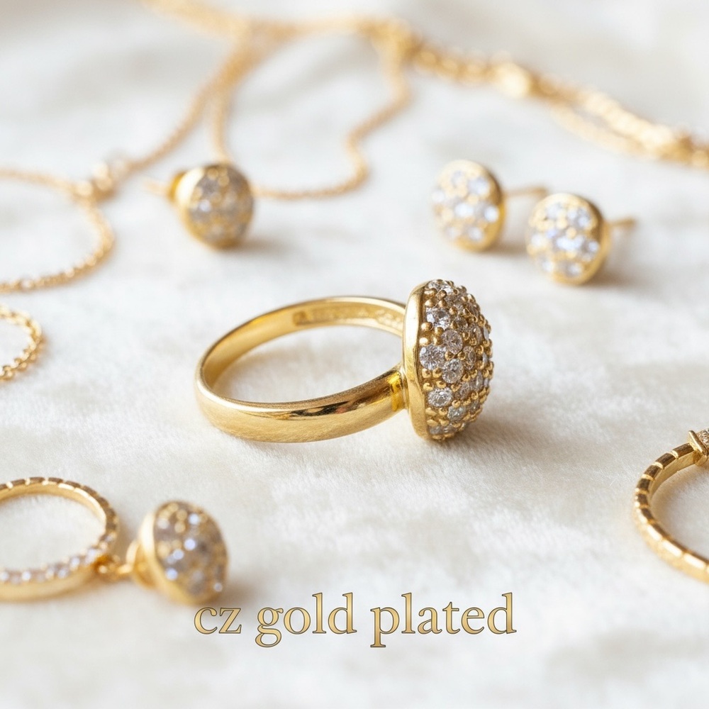Gold Mossanite Dome Ring - Picture 7 of 8